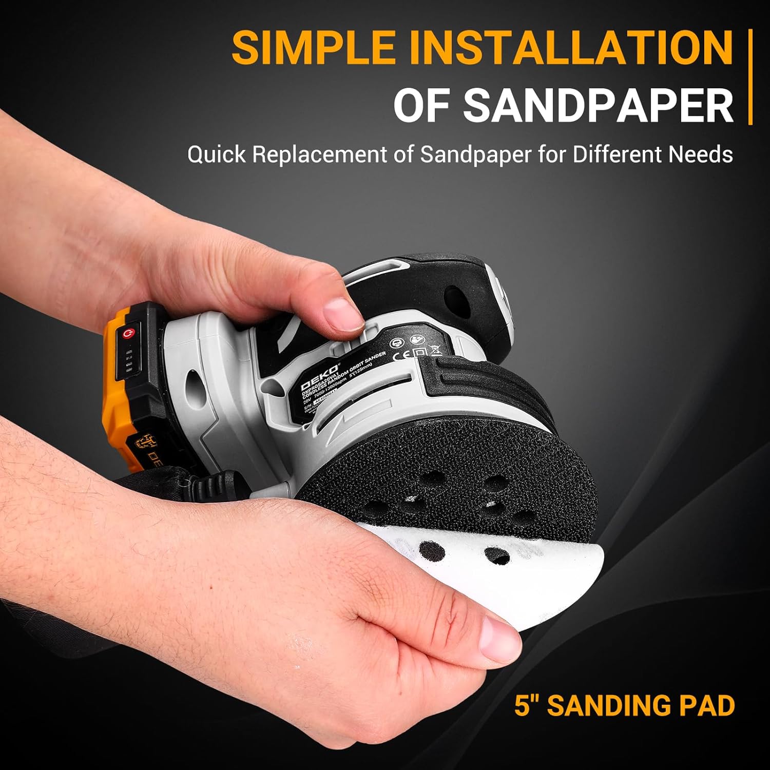 Dekopro Levigatrice Orbitale a Batteria 125mm - immagine 8
