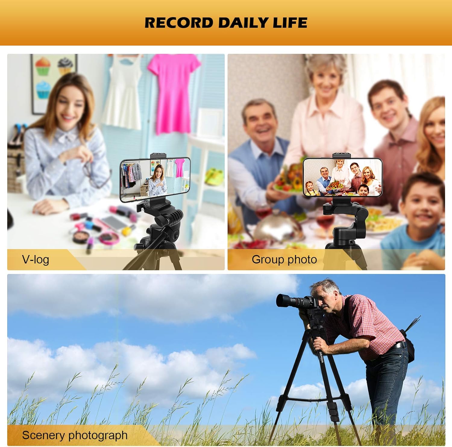 Grifema Treppiede per Smartphone e Fotocamera 140 cm - immagine 4