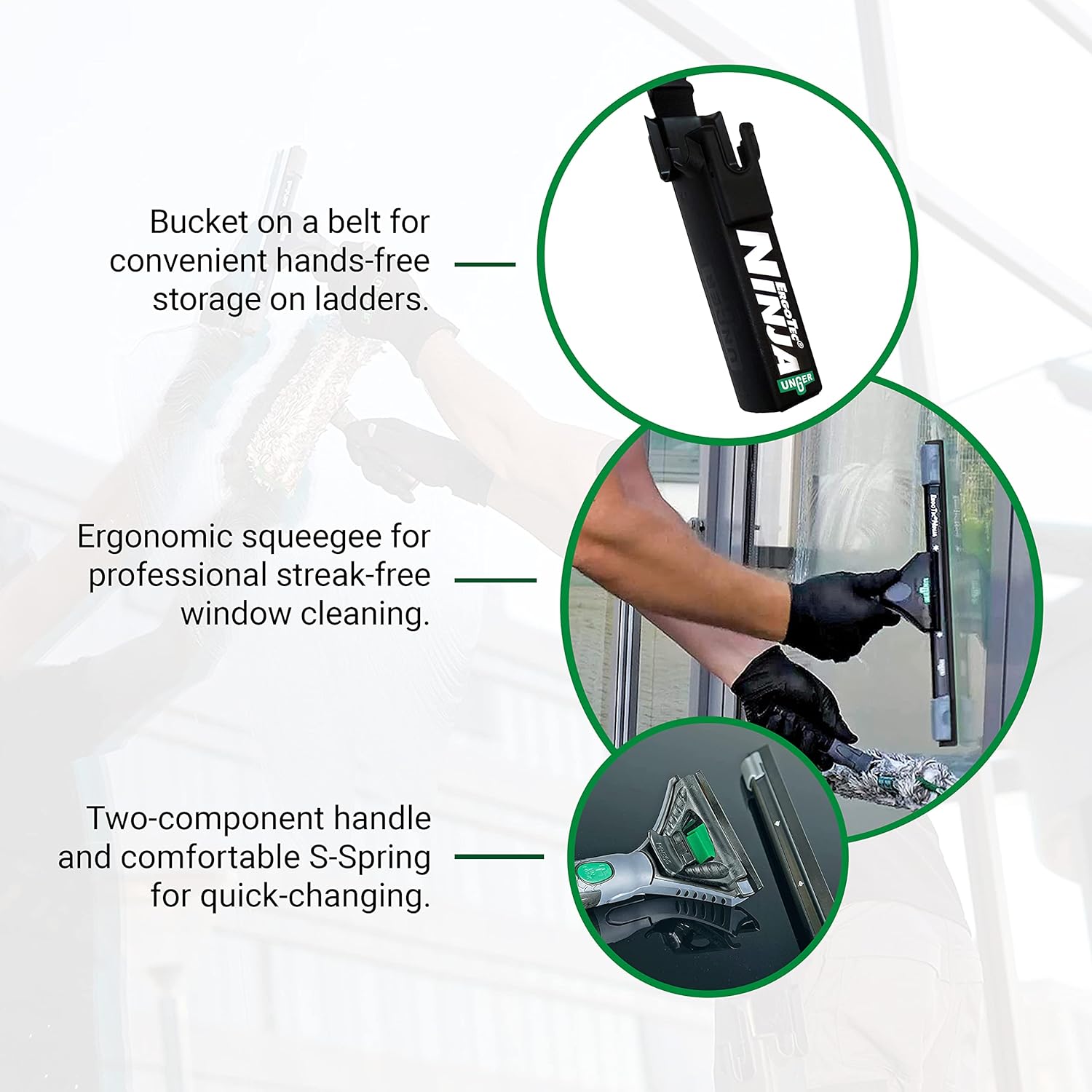 Unger Ninja Premium Glass Cleaner Set - 4 Pezzi - immagine 4