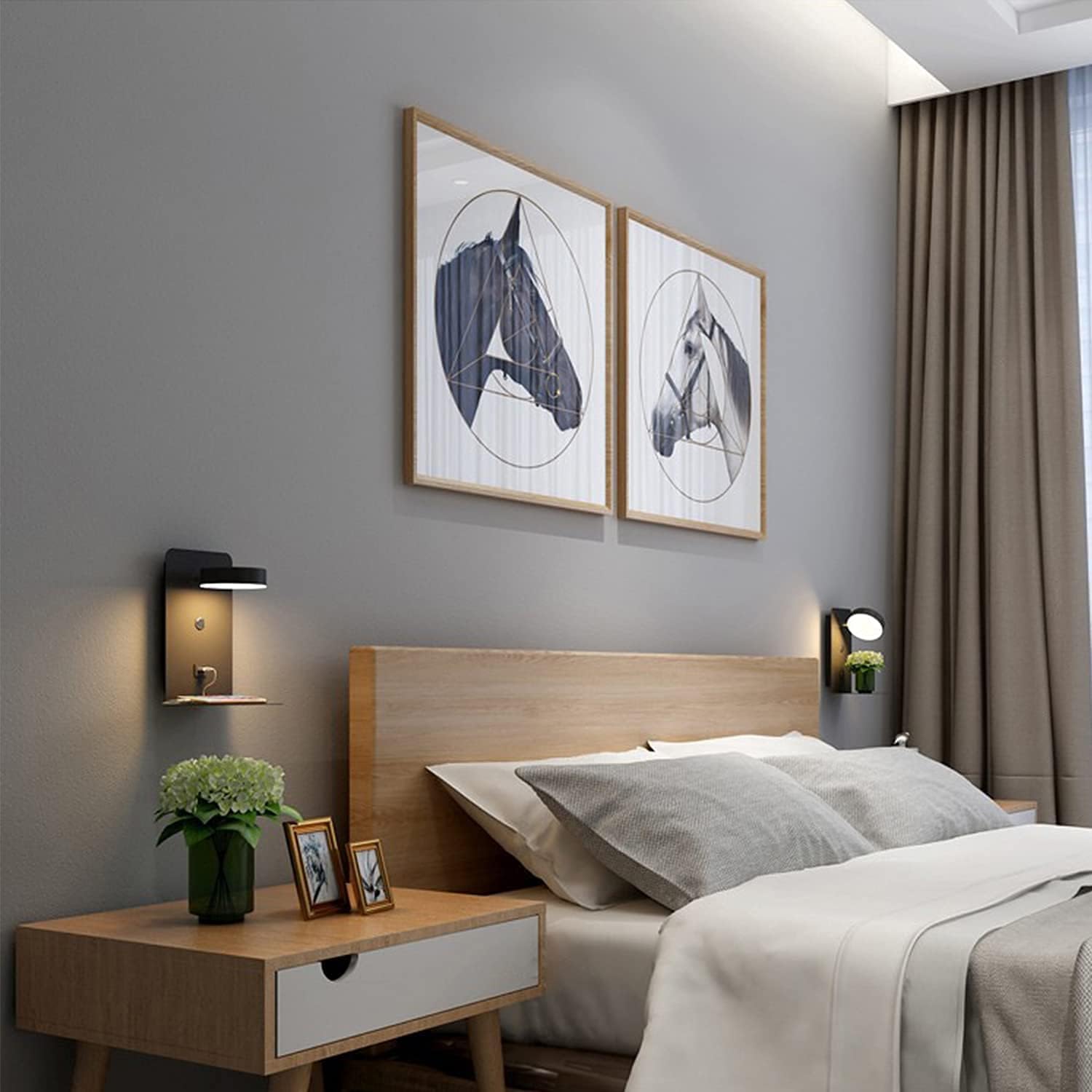 Applique da Parete LED Dimmerabile 12W con USB, 2 Pezzi - immagine 2