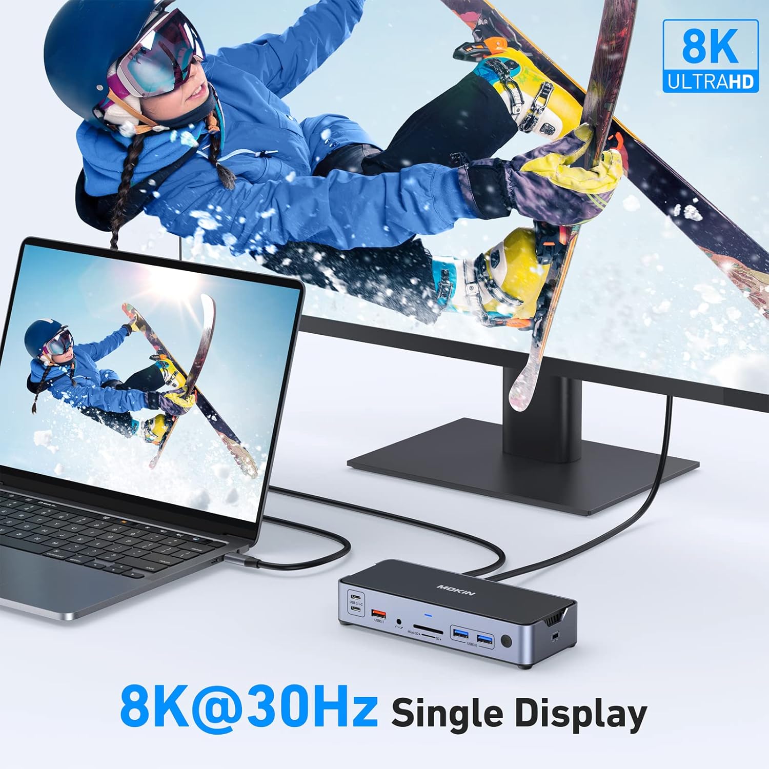 Docking Station Laptop 8K USB C 15 in 1 - immagine 4