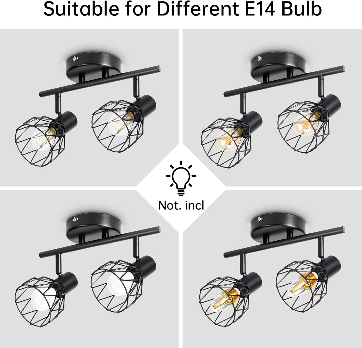 Dehobo Faretto Led Interno da Soffitto Nero E14 - immagine 6
