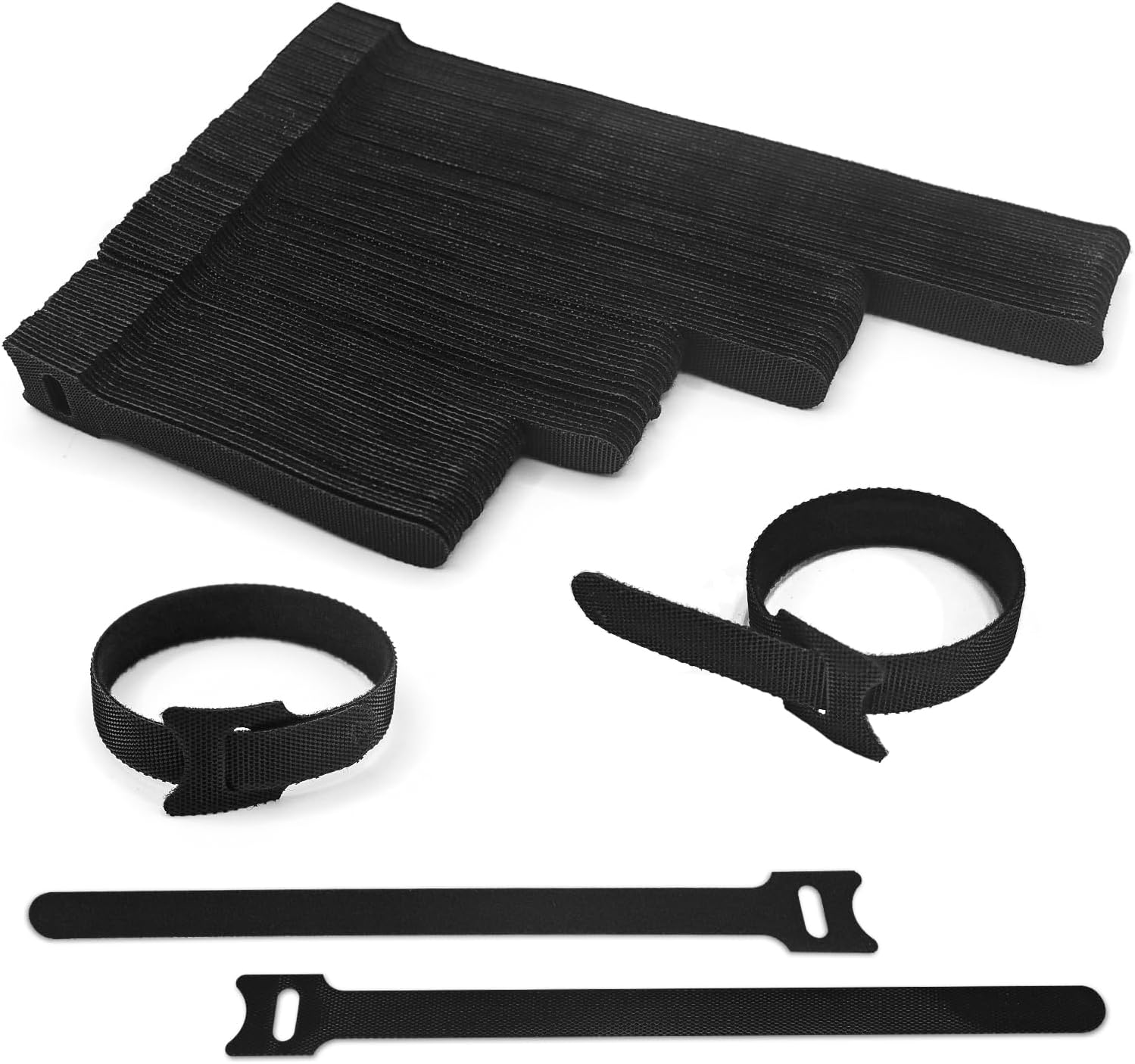 100 Fascette Cavi Riutilizzabili in Nylon Nero - immagine 1