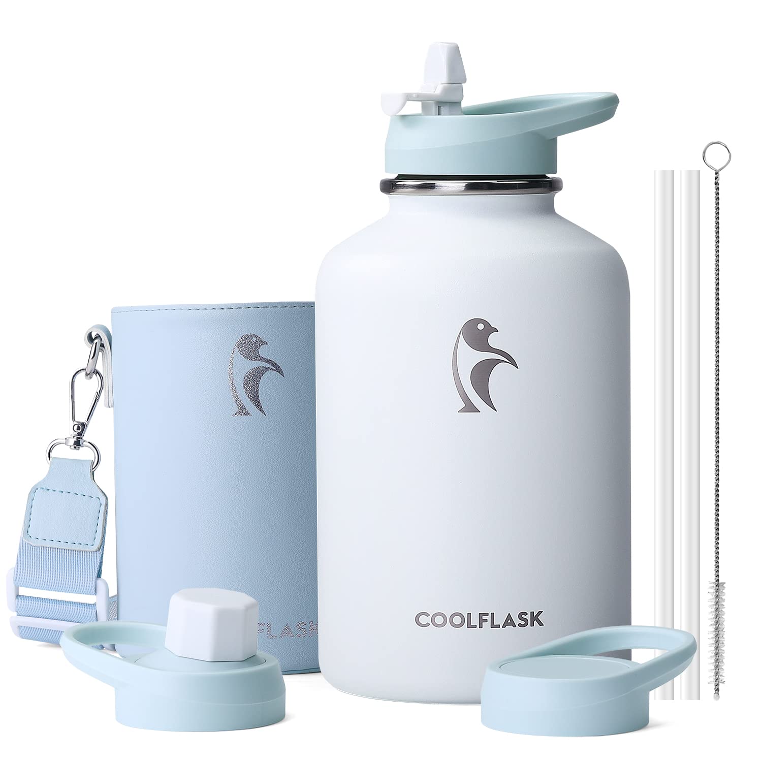Coolflask Borraccia Termica 2L Acciaio Inox, Bianco