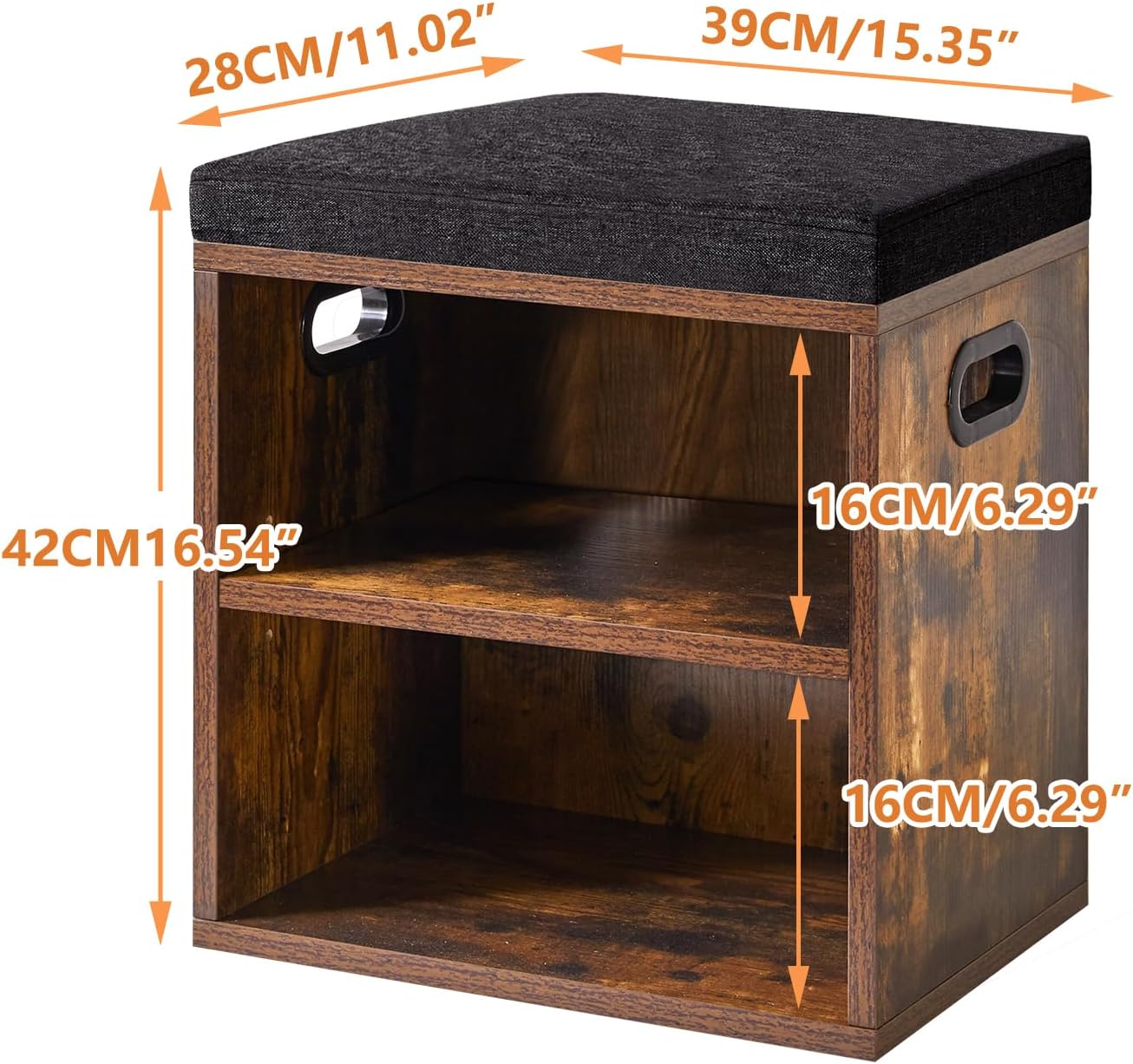 Ymyny Panca Scarpiera 2 Livelli con Cuscino, Marrone - immagine 7