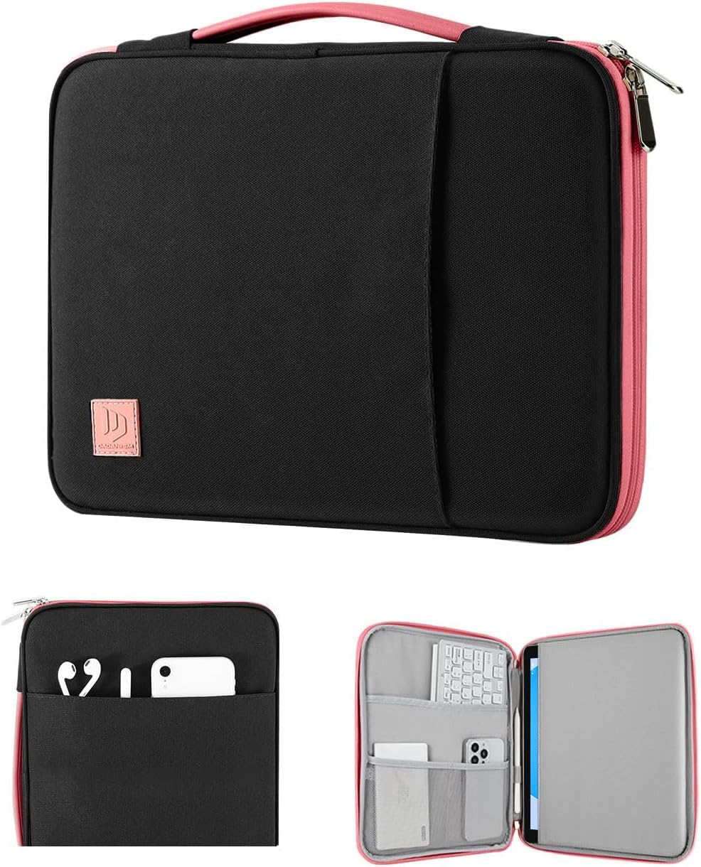 Dadanism Borsa Tablet 9-11" con Maniglia, Nero & Rosa