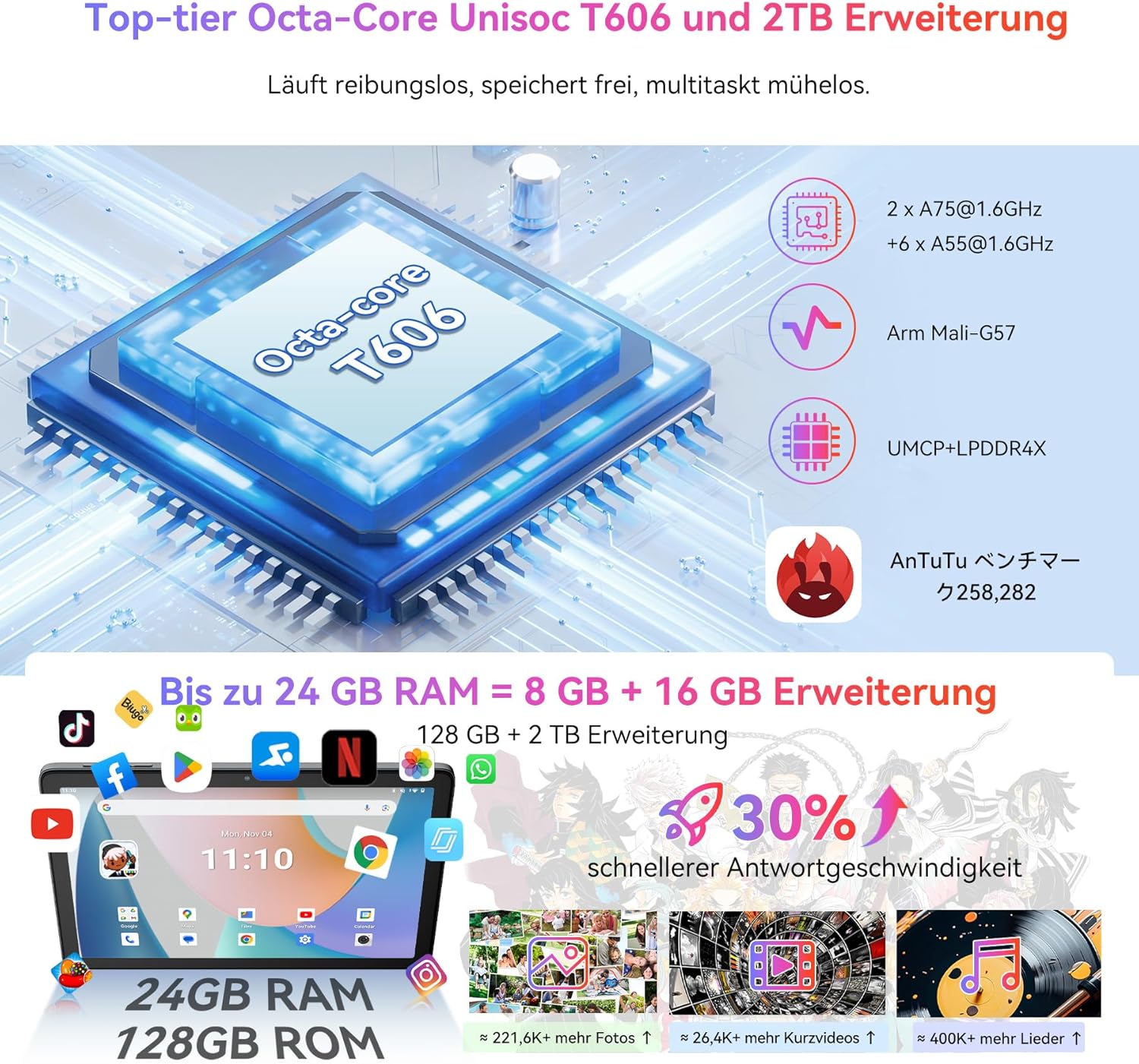 Blackview Tablet Android 15 Tab 60 Pro 25.4cm - immagine 7