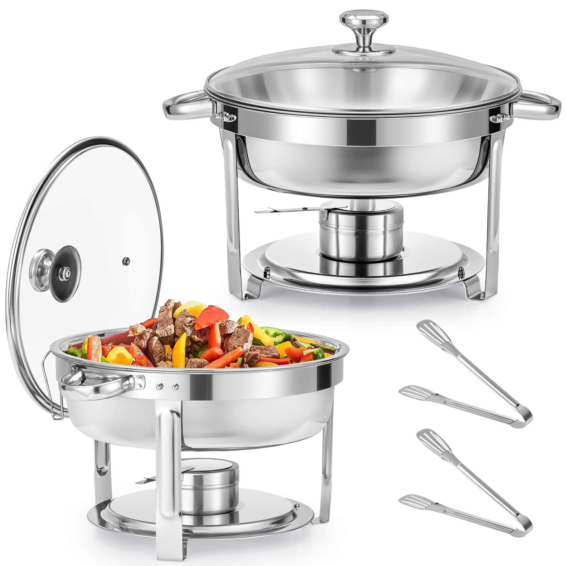 Wilprep 5.5L Chafing Dish Buffet Rotondo (2 Pezzi)