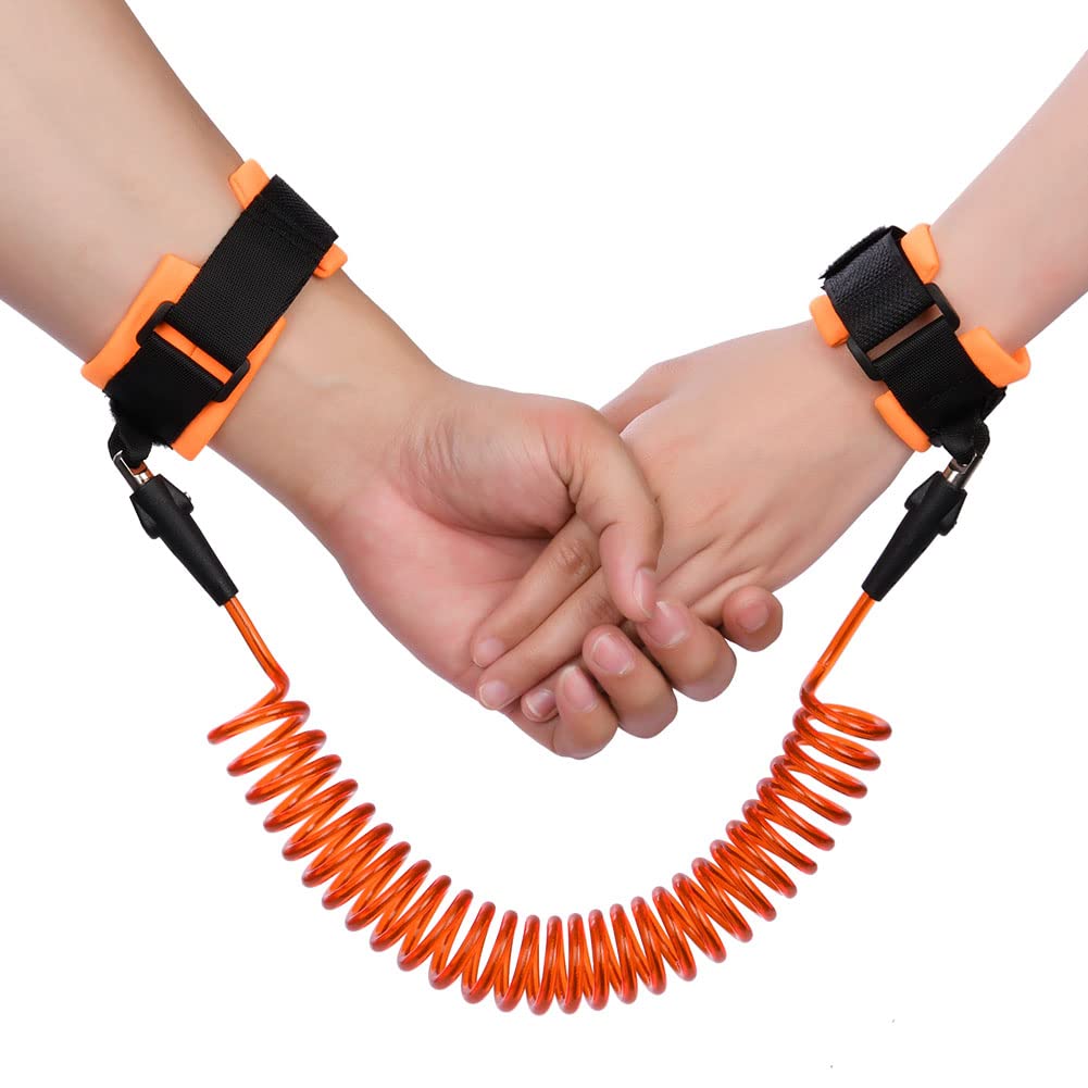 AOMIG Bracciale Sicurezza Bambino, 2.5M Anti-Perso Mano Cintura, Guinzaglio per Bambini Portatile Che Cammina, Bambini Guinzaglio Polso di Sicurezza, Arancia