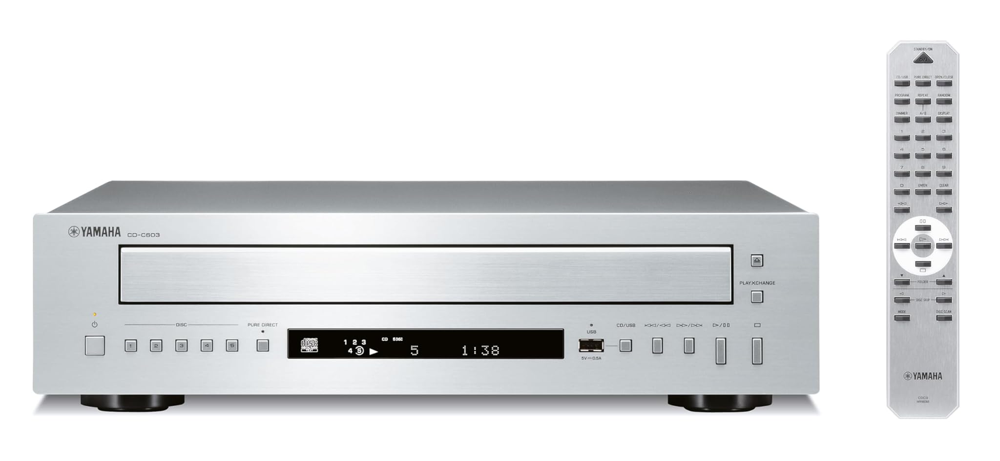 Yamaha CD-C603 CD-Changer 5 Dischi, Argento