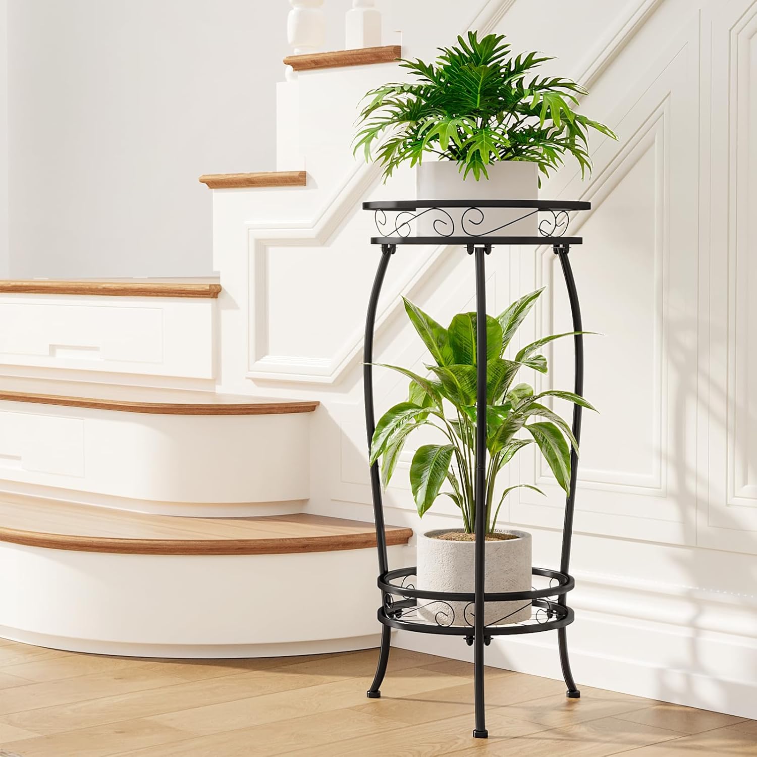 Bamworld Supporto per Piante da Interno a 4 Ripiani, Bianco - immagine 4