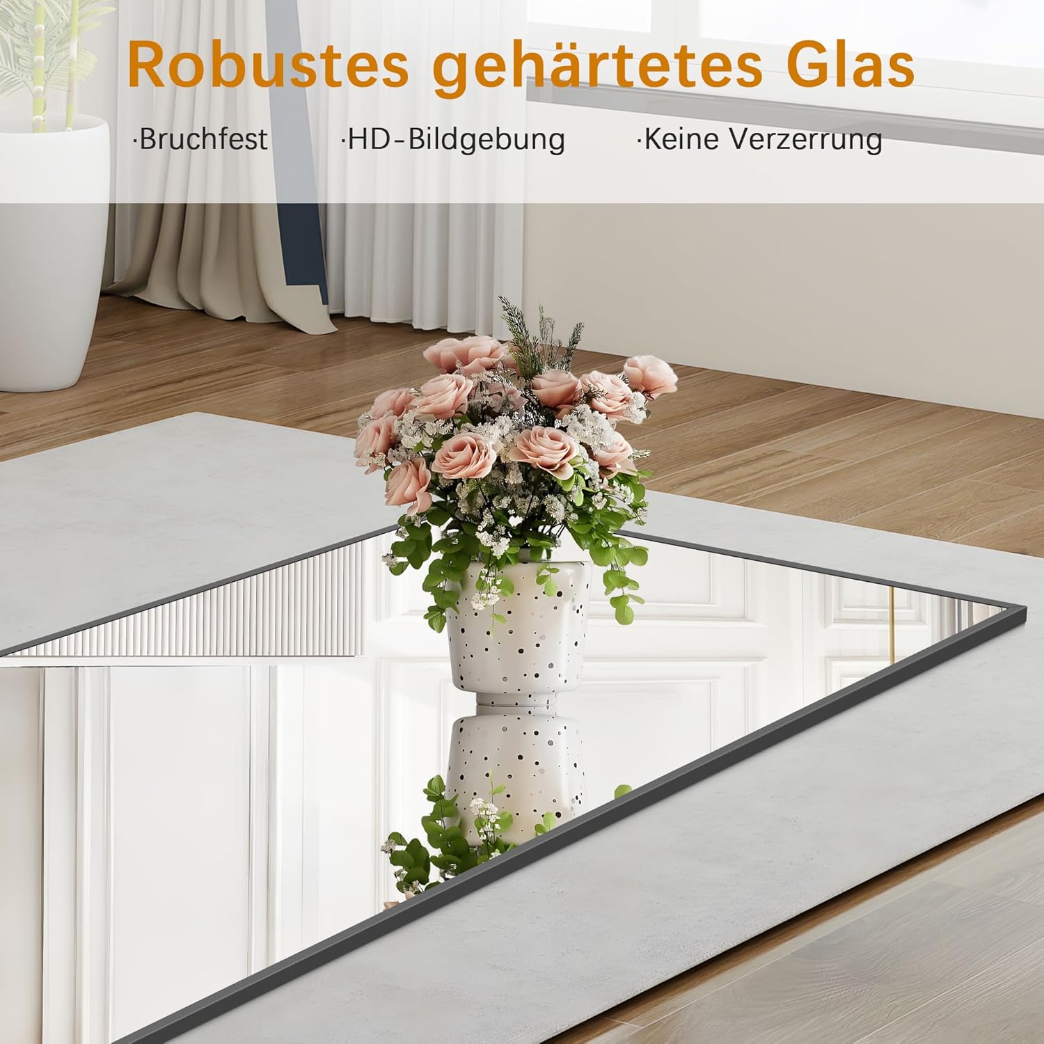 Weare Home Specchio da Terra 147x44 cm, Nero - immagine 3