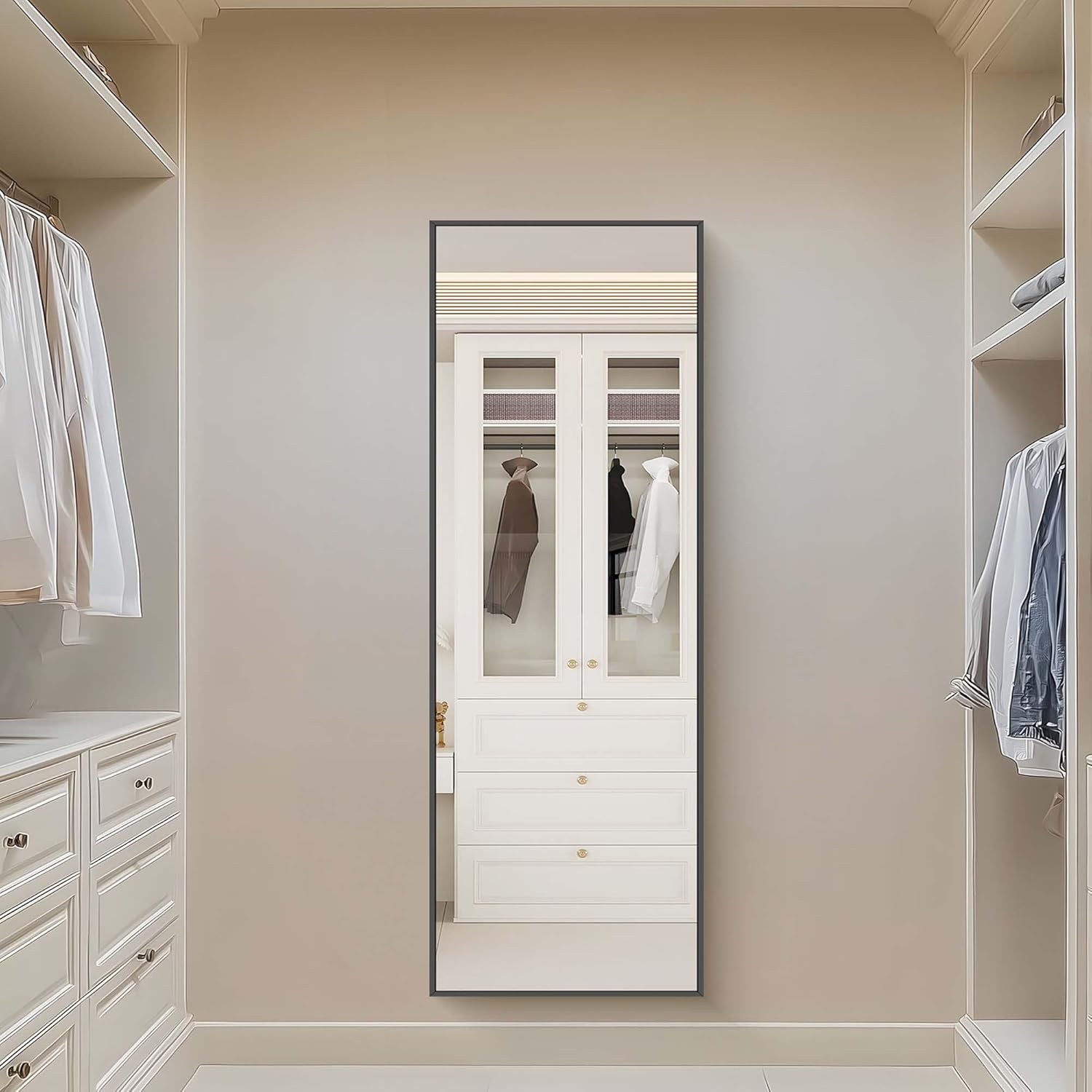 Weare Home Specchio da Terra 147x44 cm, Nero - immagine 4