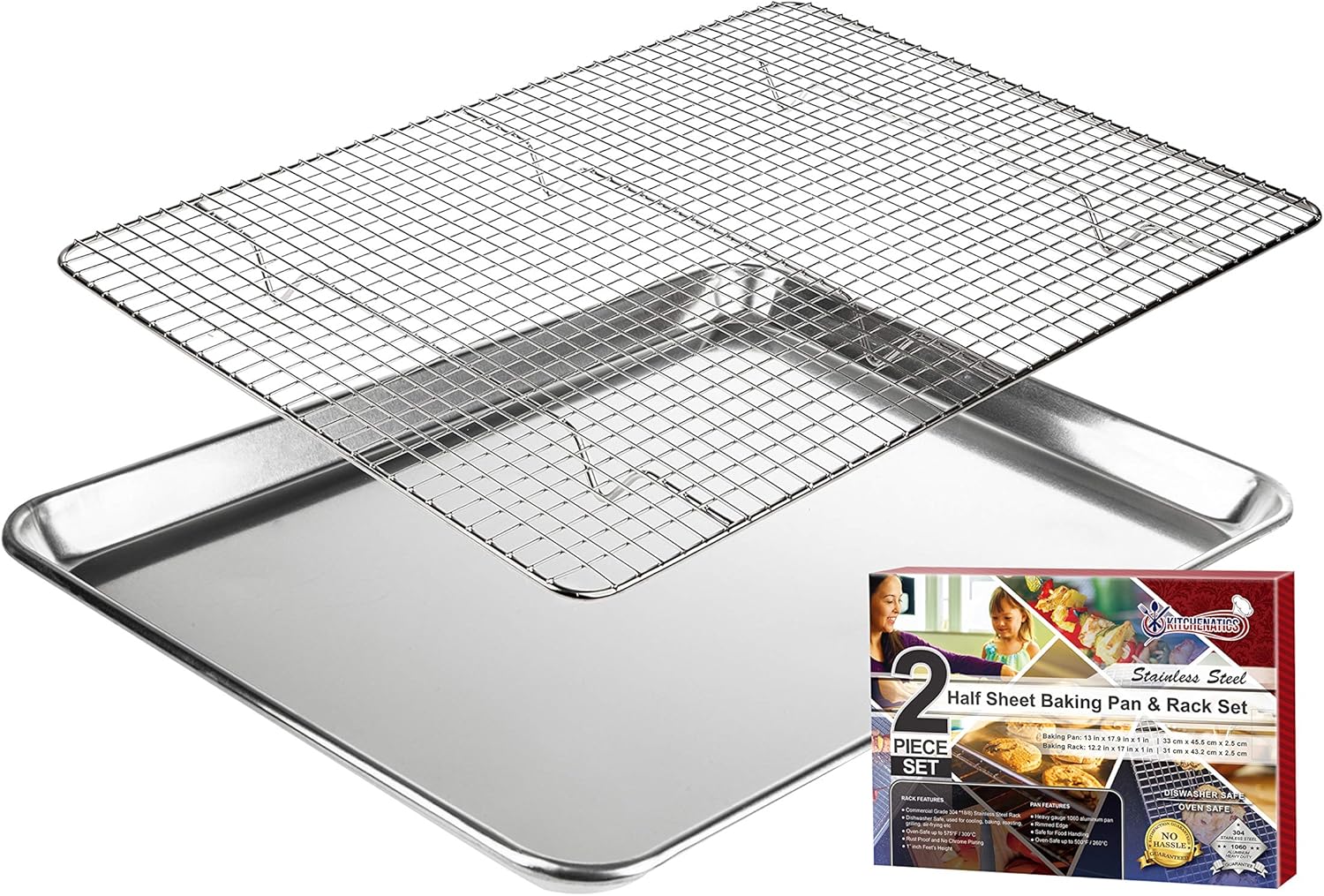 Kitchenatics Set Teglia Alluminio e Griglia Raffreddamento - immagine 1