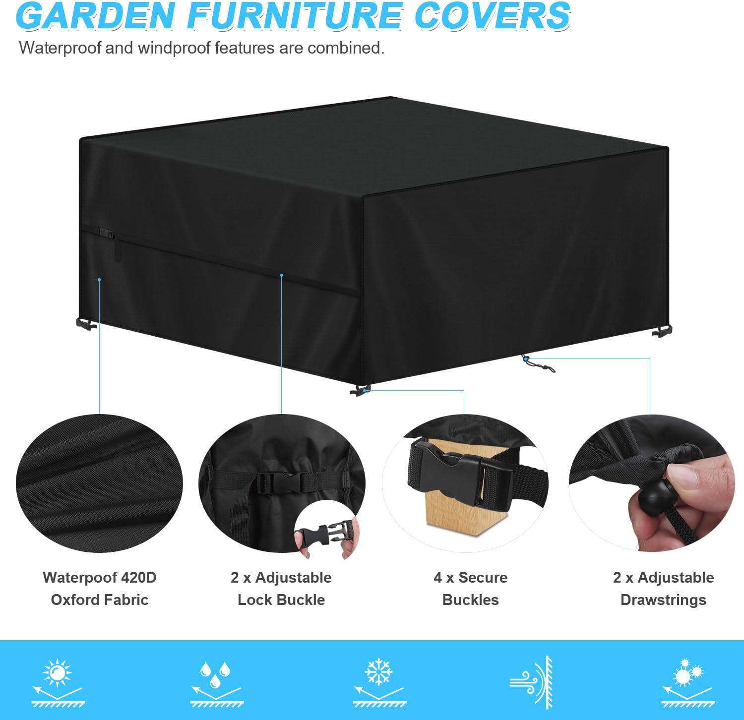 Simphaus Copertura per Mobili da Giardino 420D - immagine 3