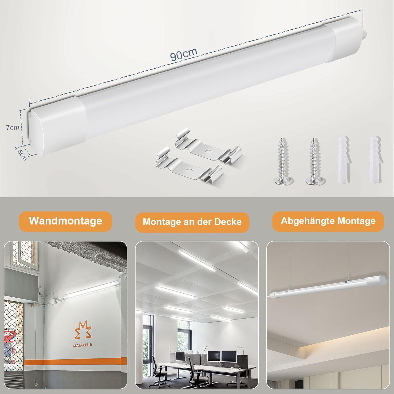 Oraymin Plafoniera Led 90CM 30W 4000K - immagine 4