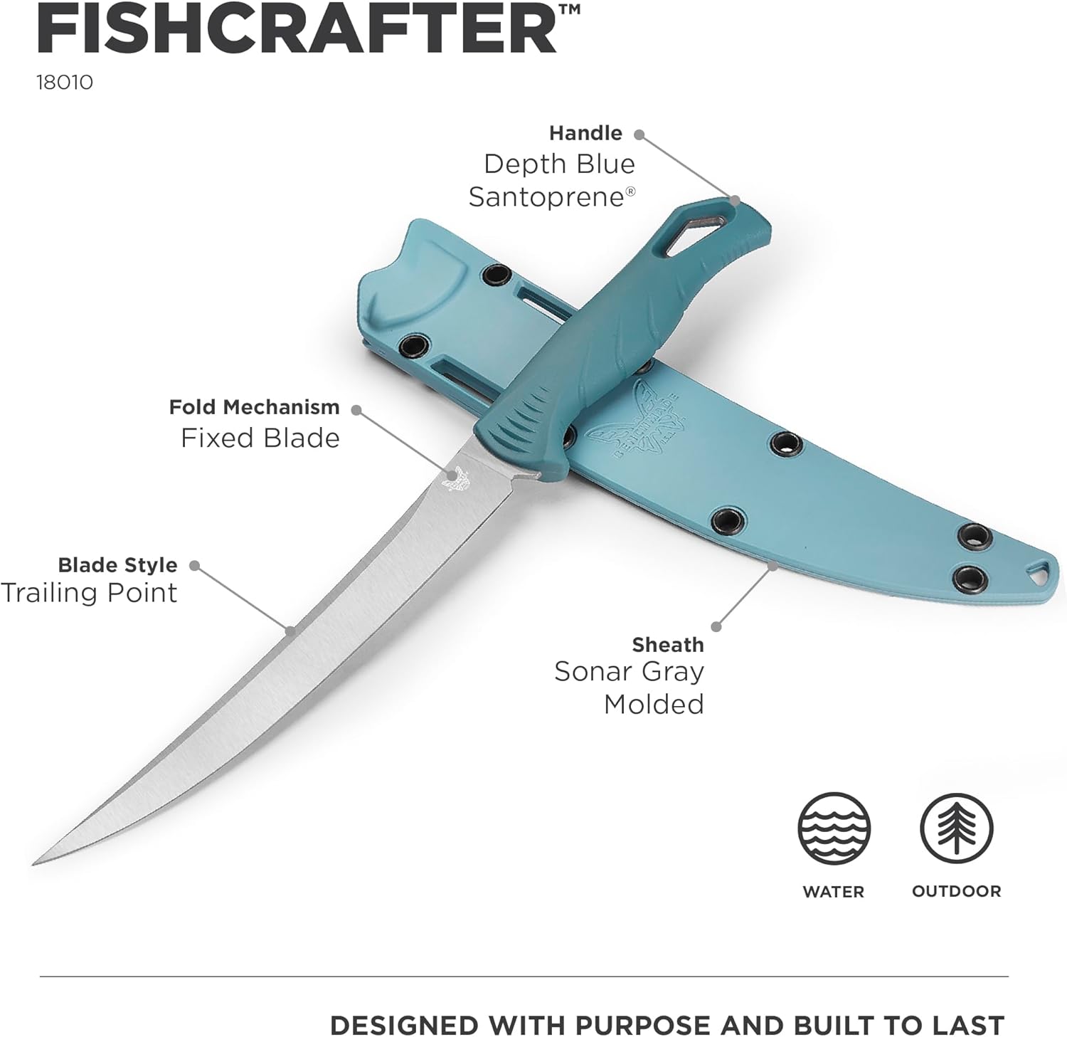Benchmade 18010 Cuchillo FISHCRAFTER Santoprene - immagine 2