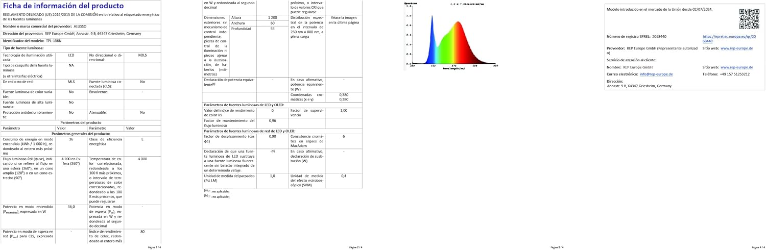 Alusso 2x Plafoniera Officina 120CM 36W IP65 4000K - immagine 10