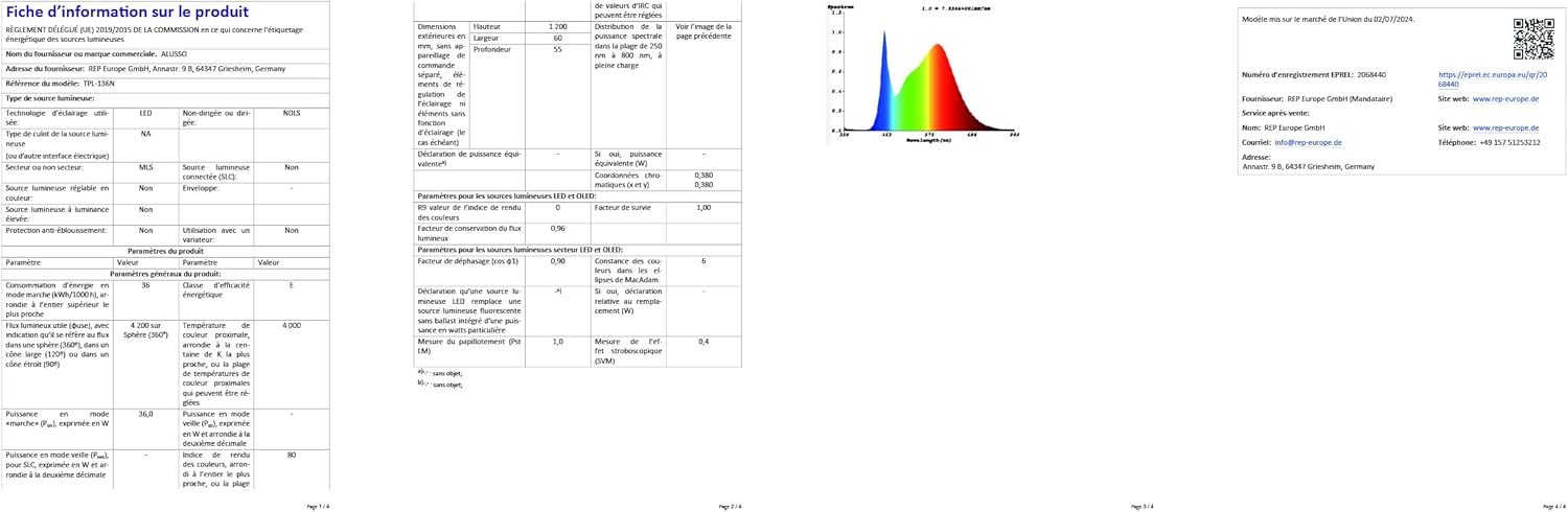 Alusso 2x Plafoniera Officina 120CM 36W IP65 4000K - immagine 11