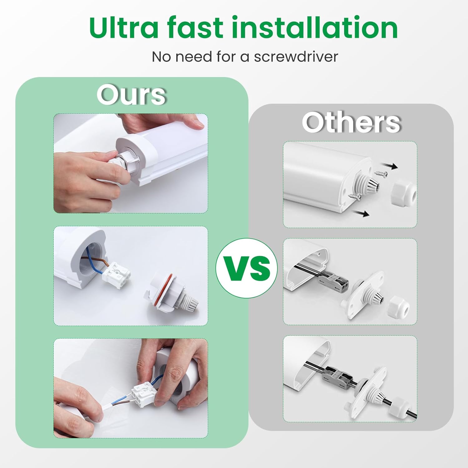 Alusso 2x Plafoniera Officina 120CM 36W IP65 4000K - immagine 6