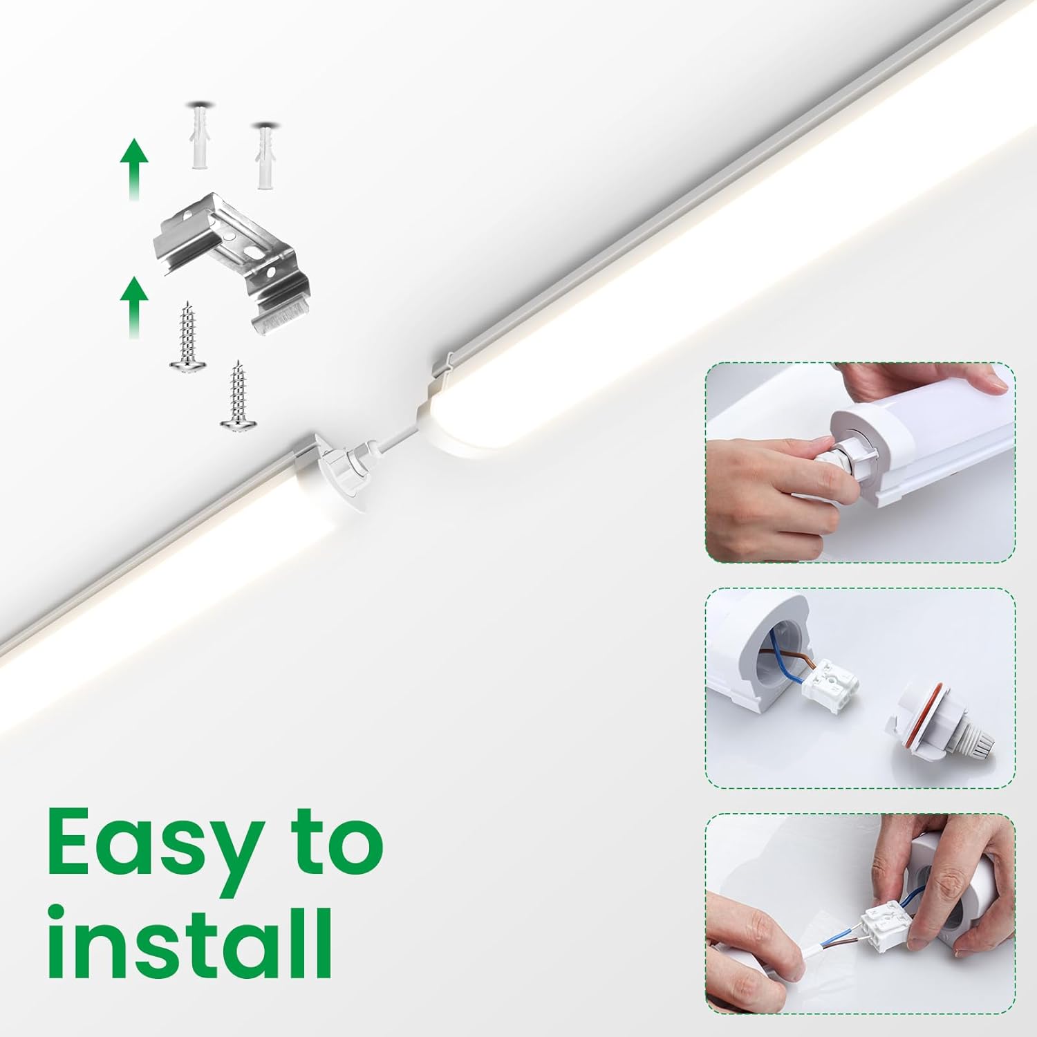 Alusso 2x Plafoniera Officina 120CM 36W IP65 4000K - immagine 8