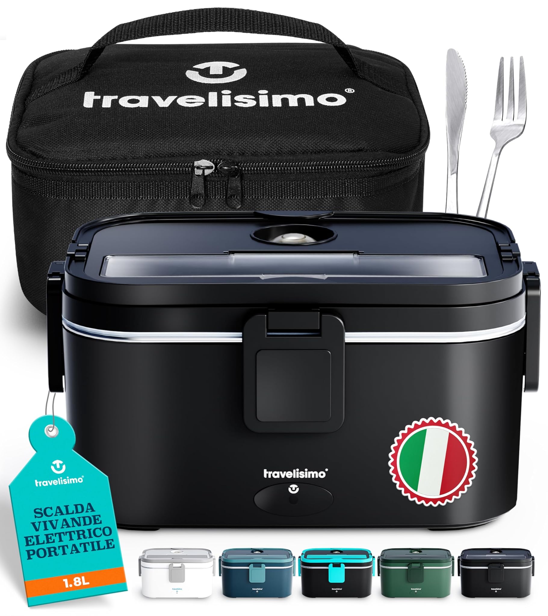 Travelisimo Scaldavivande Elettrico Portatile 1.8L 80W