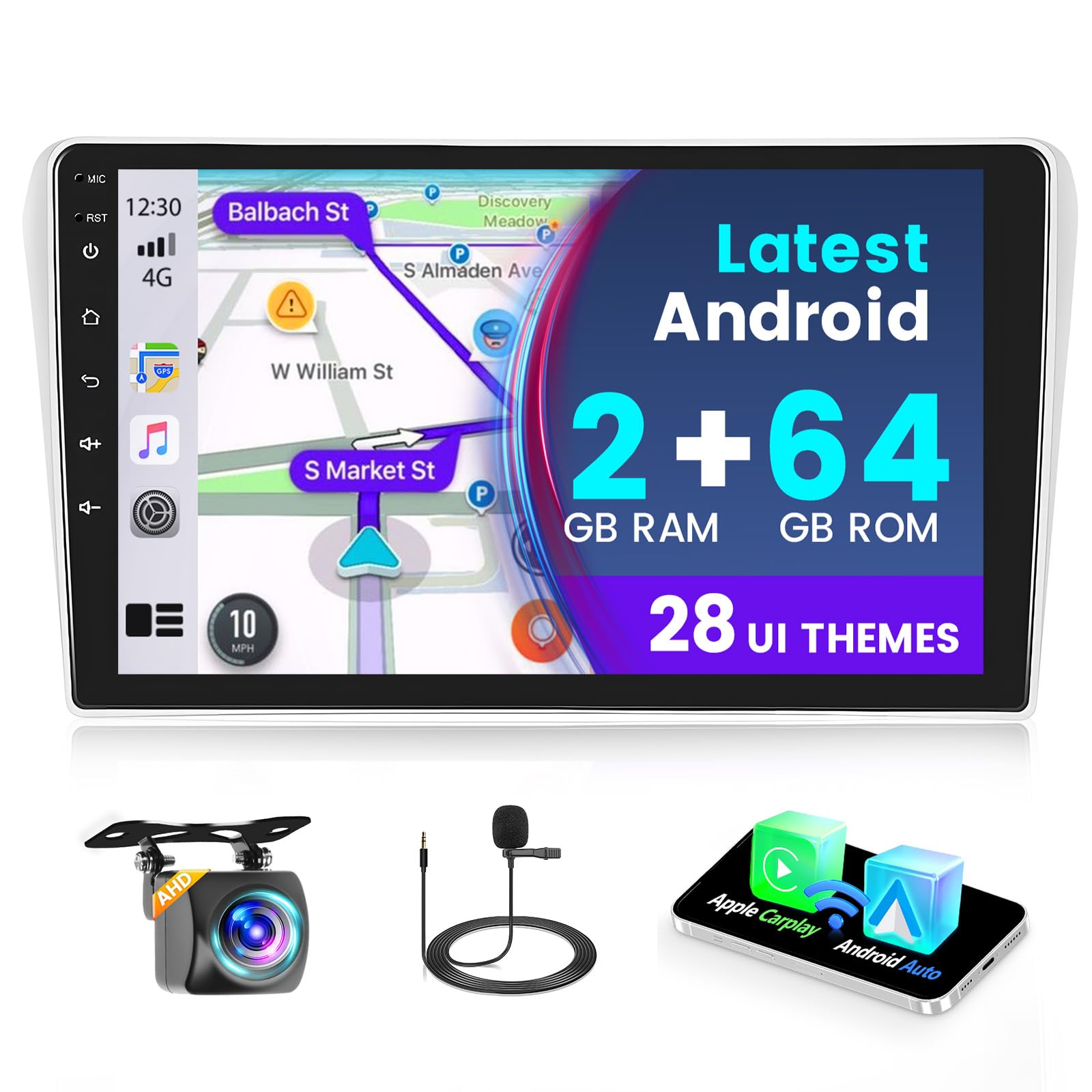 Fuluku 2+64G Android 13 Autoradio Toyota Avensis 9"