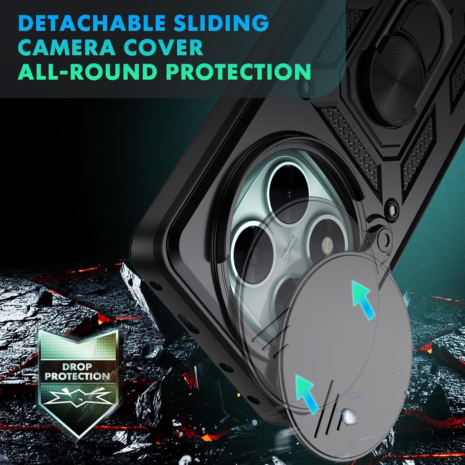 Oududianzi Cover per Xiaomi Redmi Note 14 Pro 5G, Nero - immagine 3