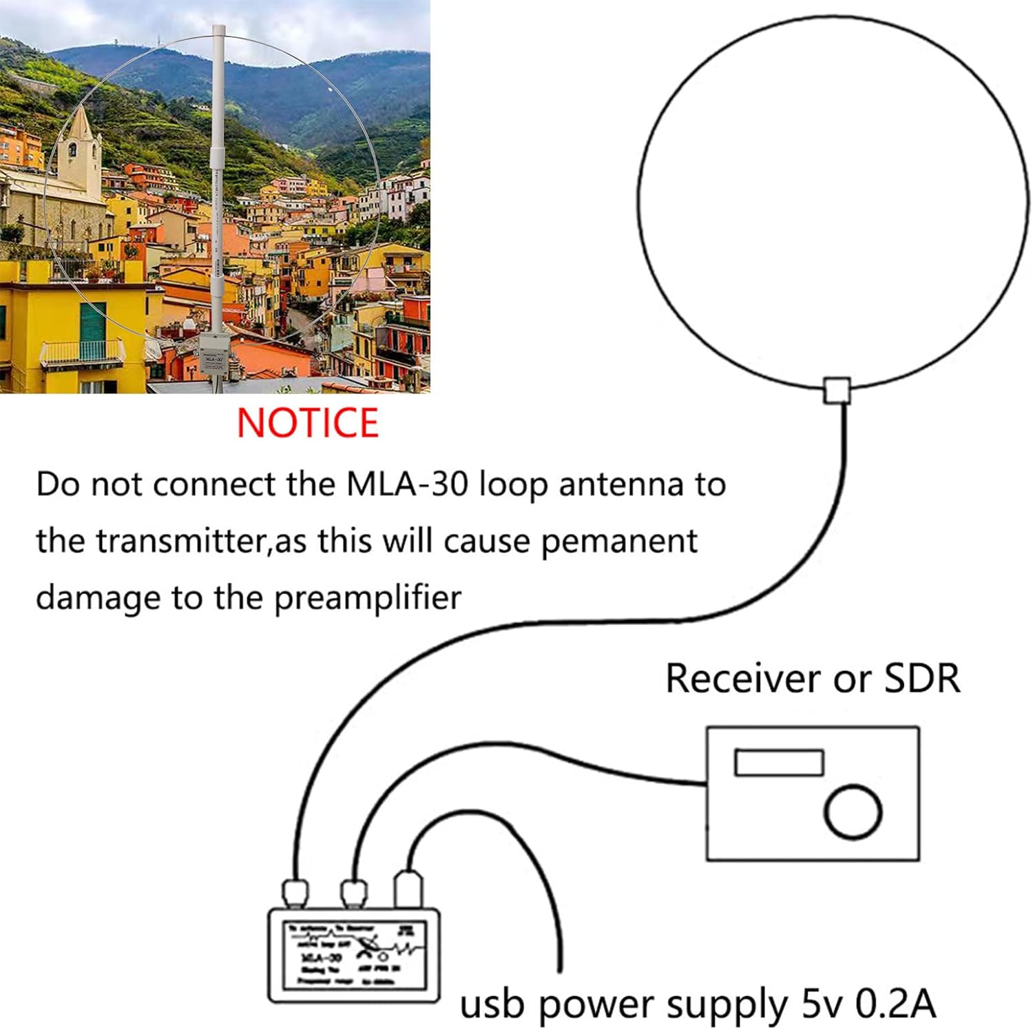 MLA30+ Plus Loop Active Antenna AM FM 0,5-30 MHz - immagine 3