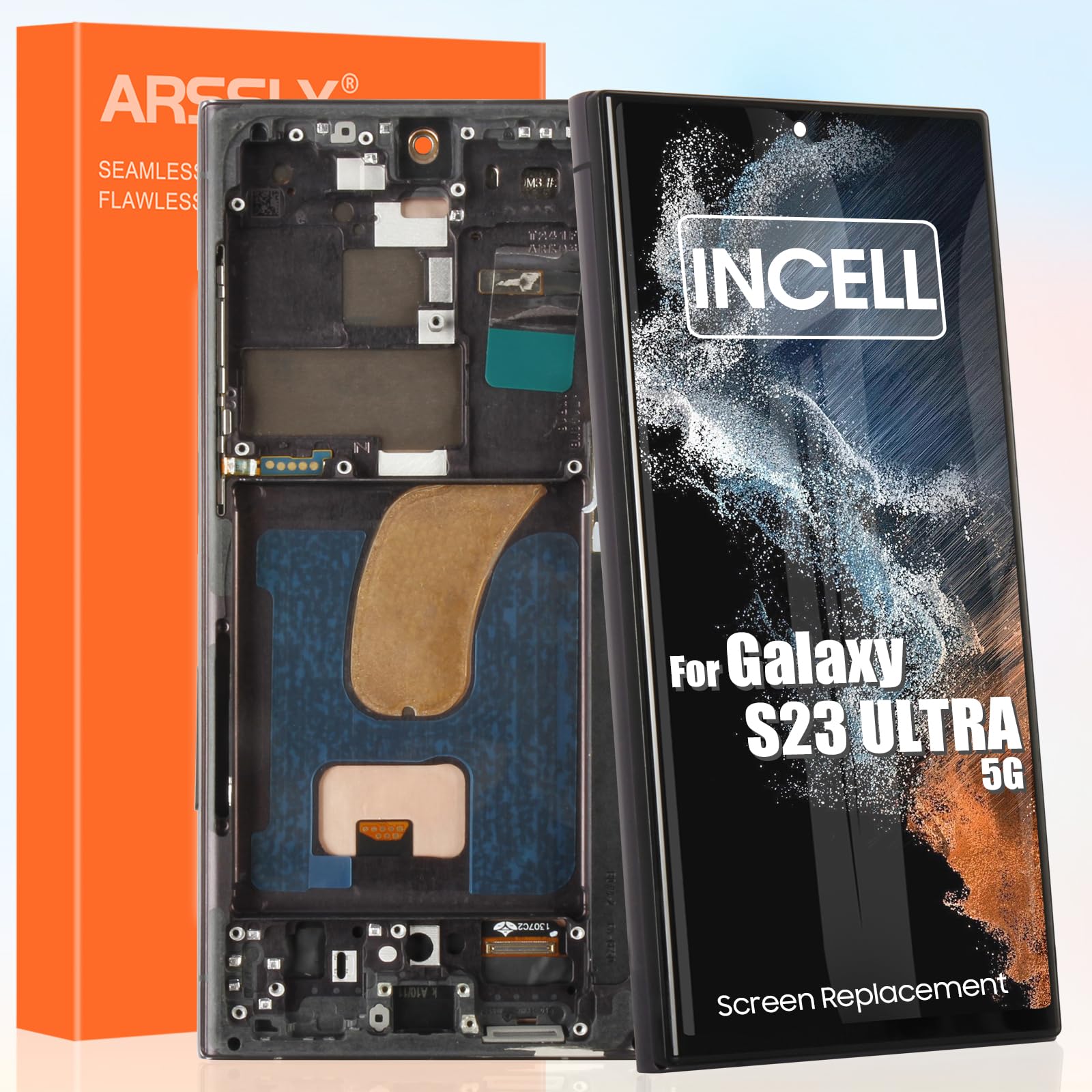 LCD Schermo per Samsung S23 Ultra 5G con Cornice, Nero