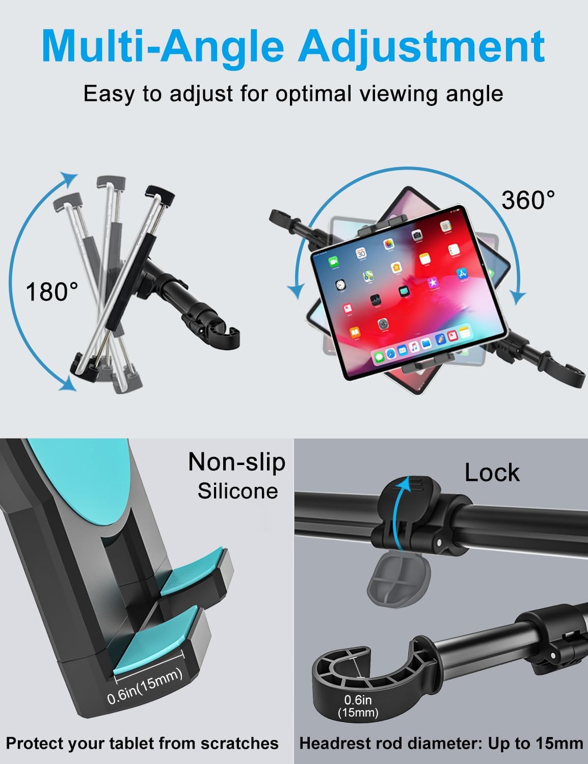 Gdzn Supporto Poggiatesta Auto per Tablet - immagine 5