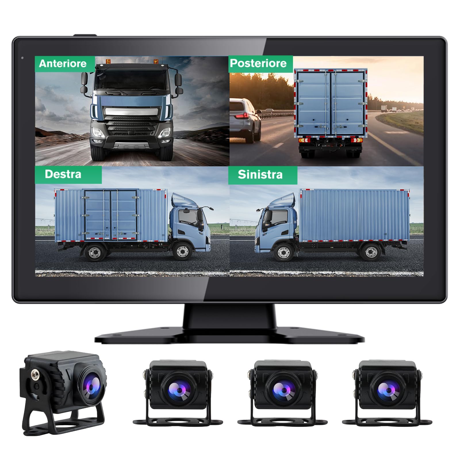 Hexinex Telecamera Auto 10.1 Pollici 4 Canali 1080P