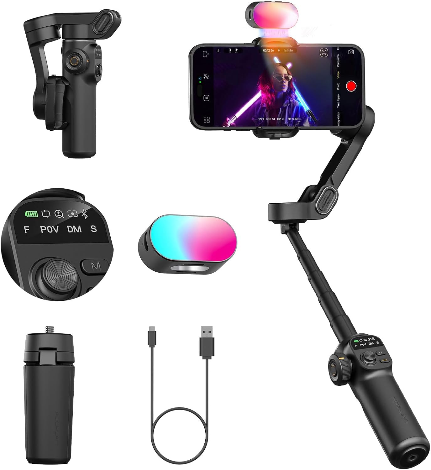 Aochuan Smart X2 - Gimbal Stabilizzatore Smartphone Nero - immagine 1