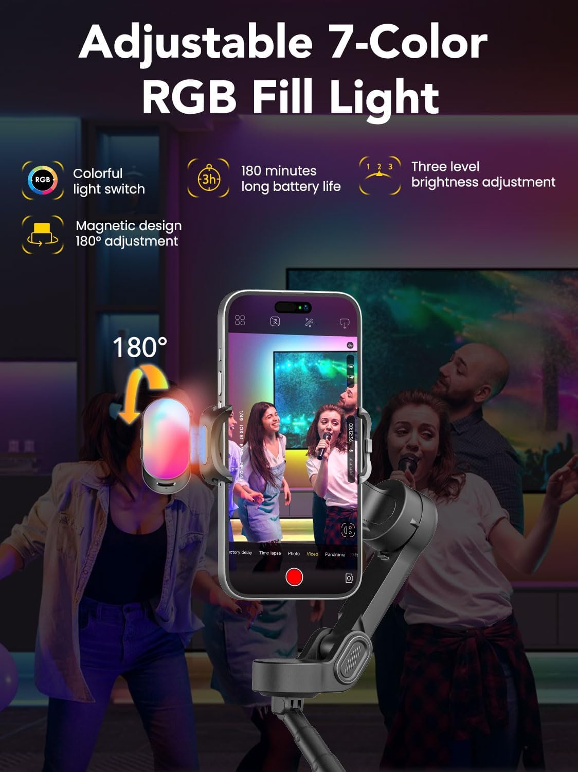 Aochuan Smart X2 - Gimbal Stabilizzatore Smartphone Nero - immagine 2