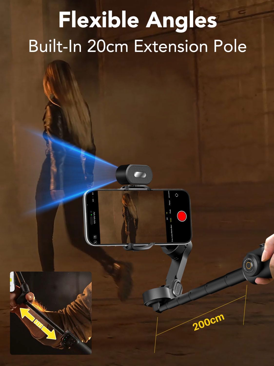 Aochuan Smart X2 - Gimbal Stabilizzatore Smartphone Nero - immagine 3