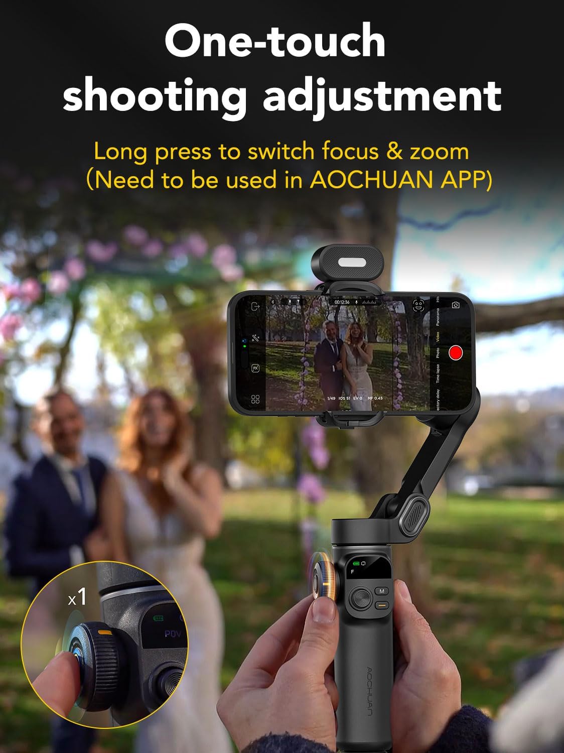 Aochuan Smart X2 - Gimbal Stabilizzatore Smartphone Nero - immagine 5