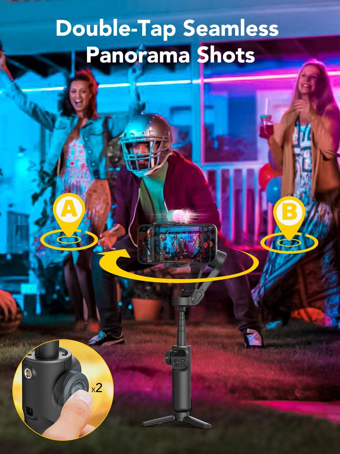 Aochuan Smart X2 - Gimbal Stabilizzatore Smartphone Nero - immagine 6