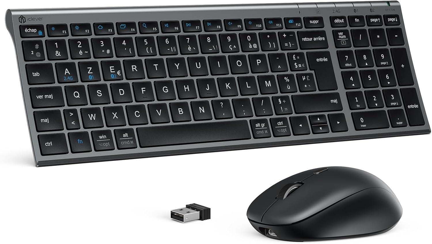 iClever Bluetooth Clavier Souris sans Fil - immagine 1