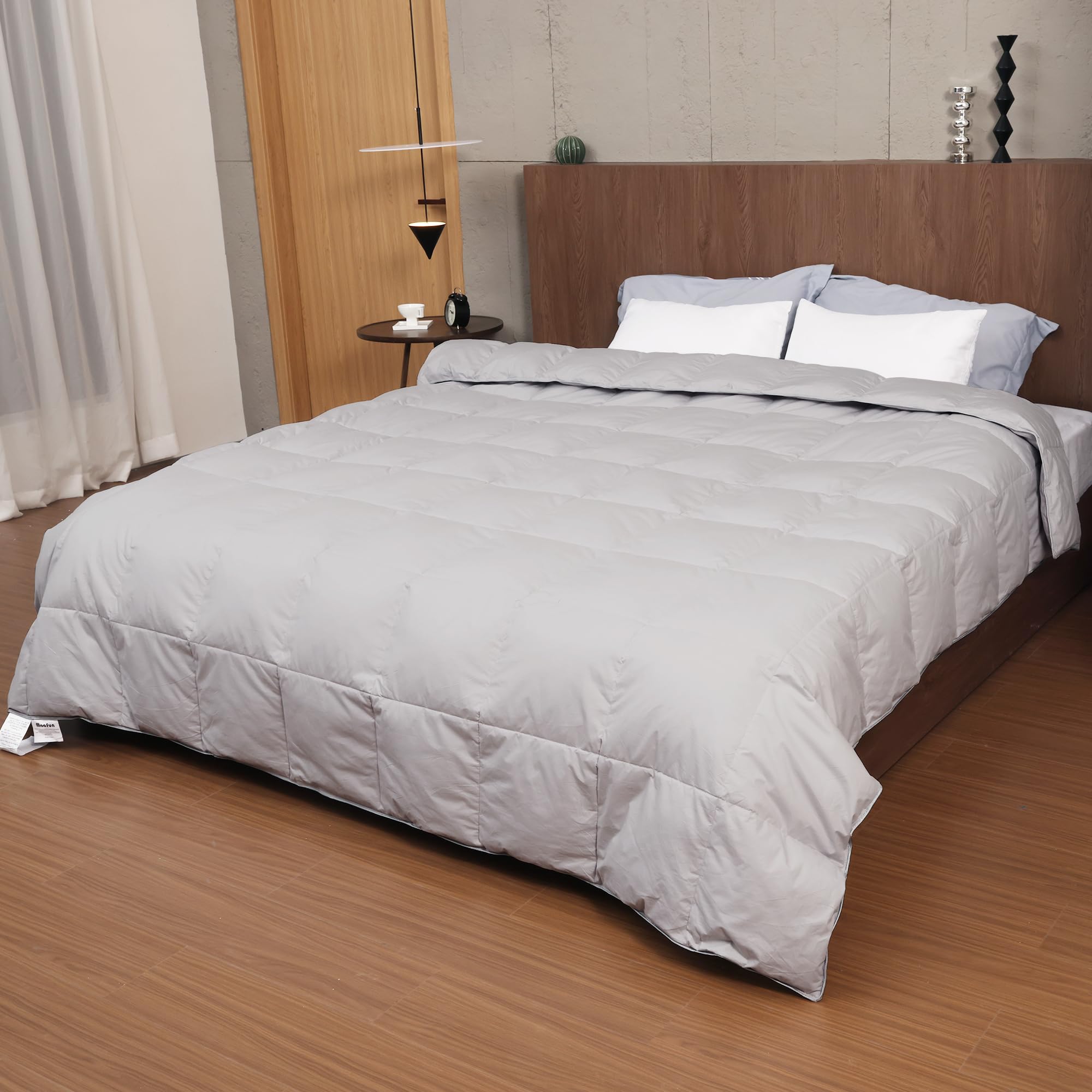 Piumino in Piuma d'Anatra Grigia King Size 220x240 cm