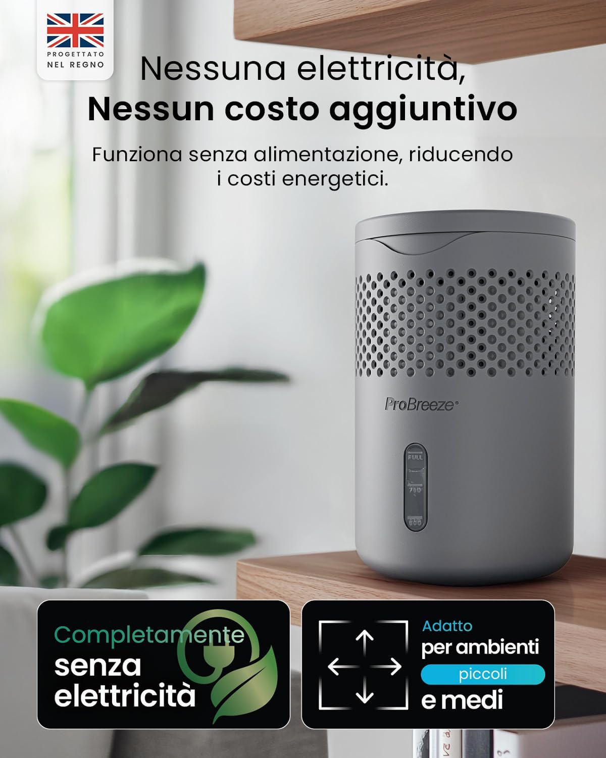 Pro Breeze Osmo Deumidificatore Silenzioso Ricaricabile - immagine 3