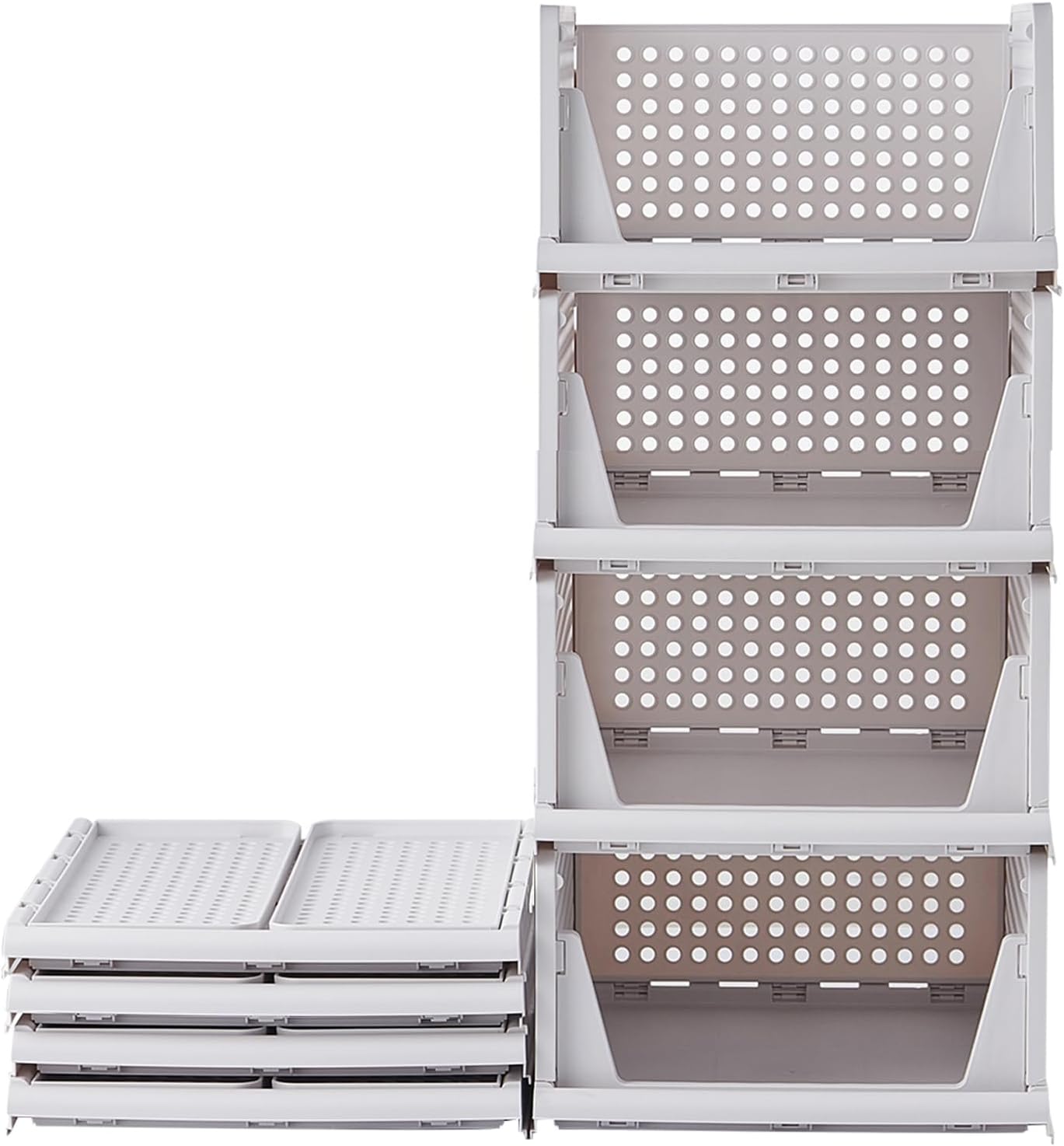 Rman Organizer Armadio 4 Set Pieghevole, Bianco - immagine 1