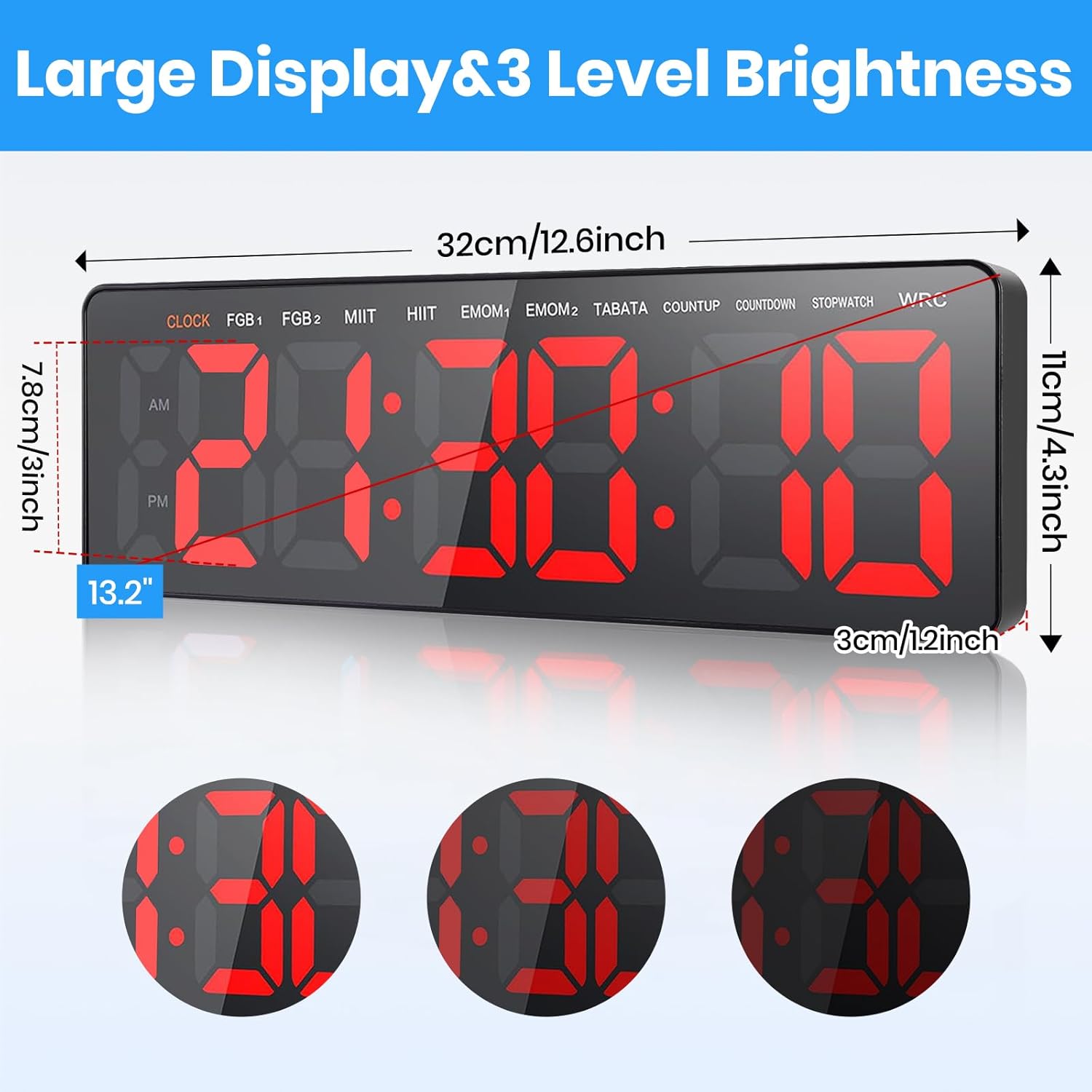 Manoive Timer Palestra da Parete 13.2" Digitale LED - immagine 5