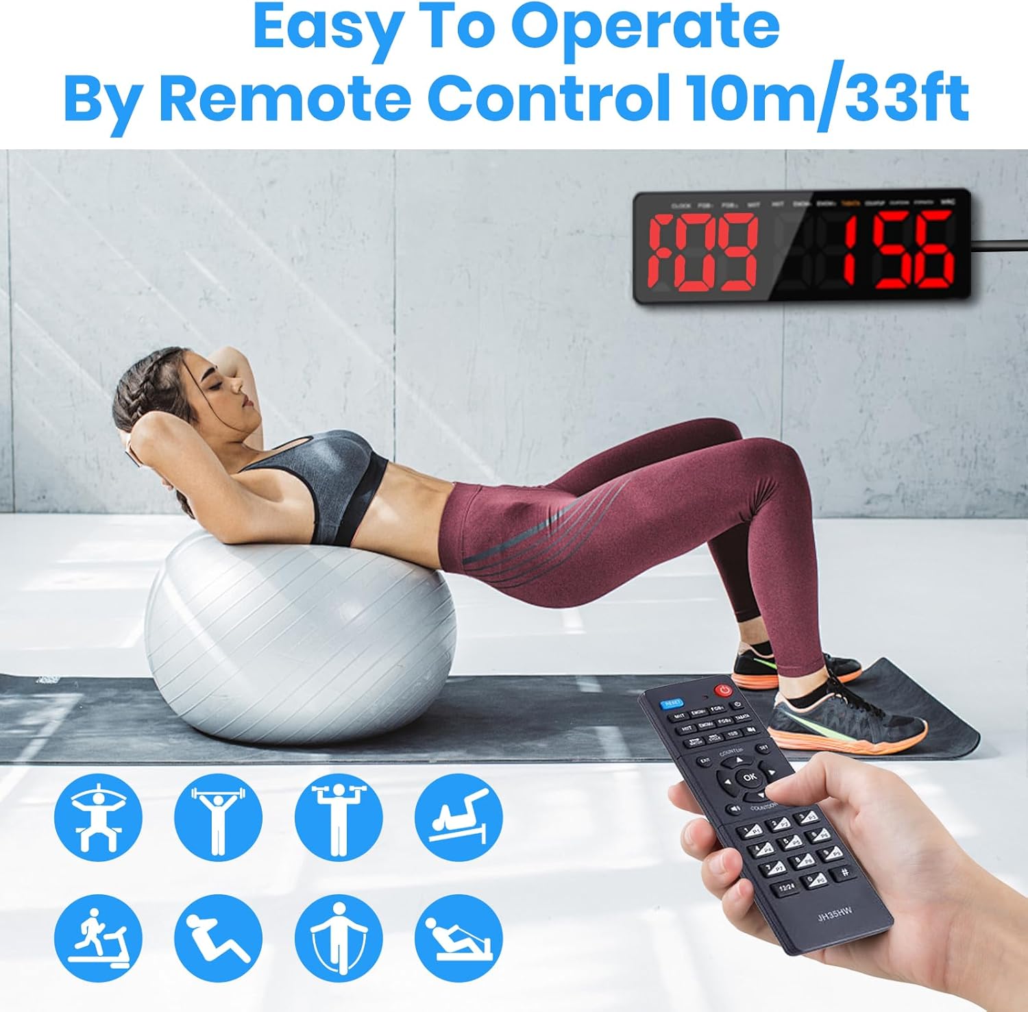 Manoive Timer Palestra da Parete 13.2" Digitale LED - immagine 6