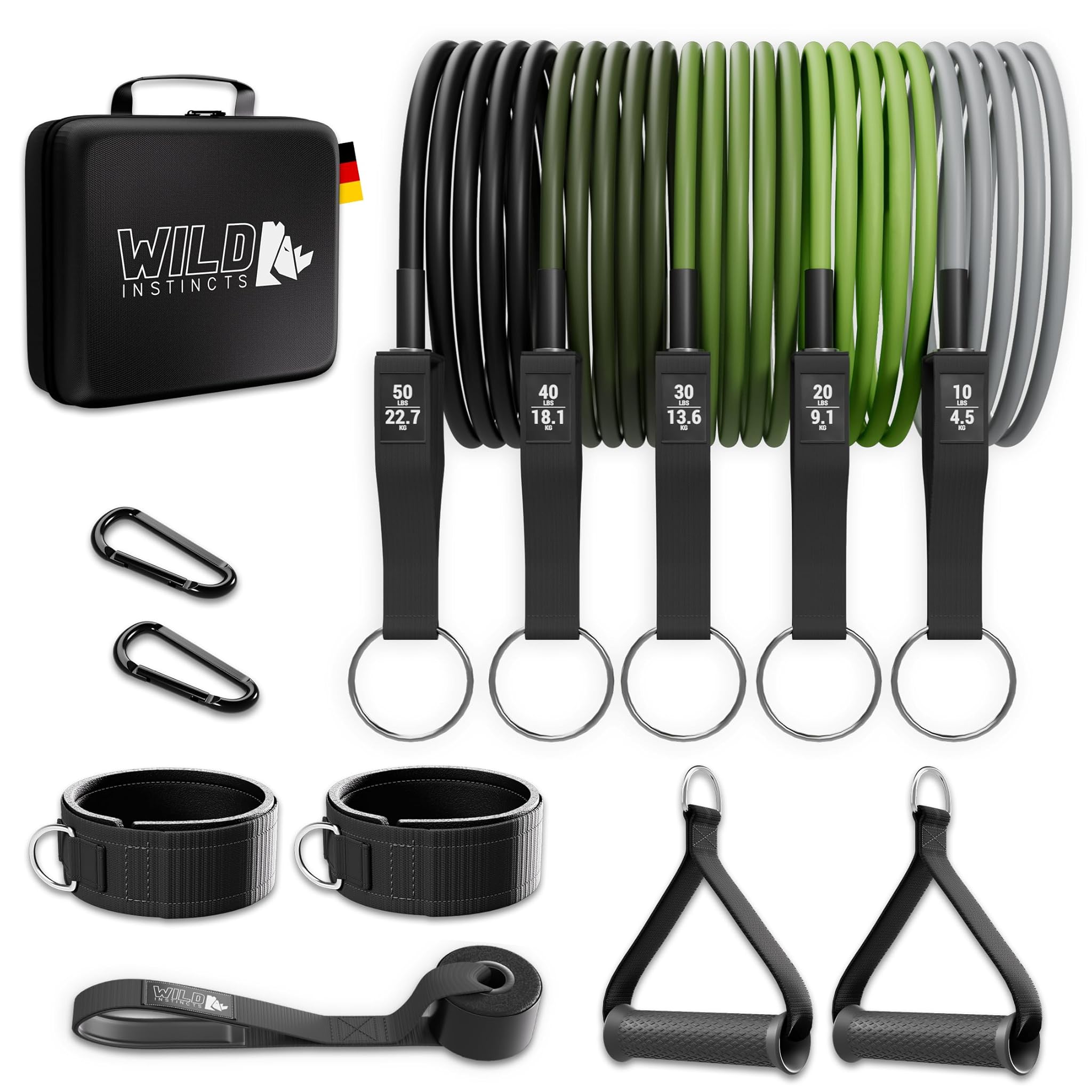 Resistance Band Set con Maniglie per Allenamento a Casa