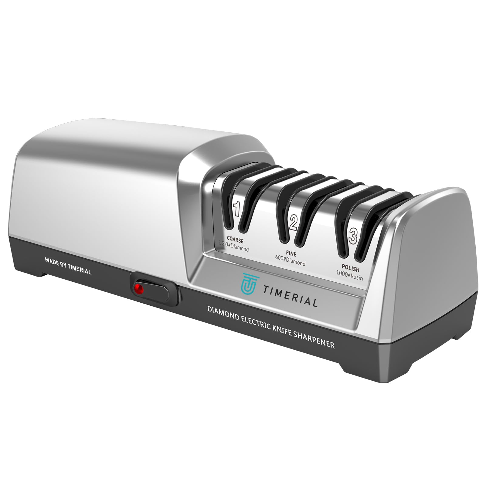 TIMERIAL Affilacoltelli Elettrico con Diamante 3 Fasi