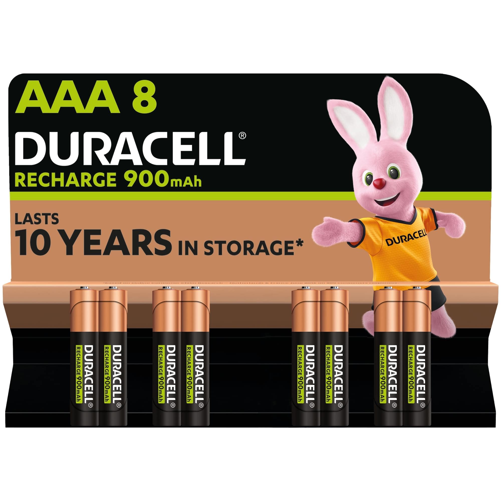 Duracell Batterie Ricaricabili AAA 900 mAh NiMH (8 Pezzi)