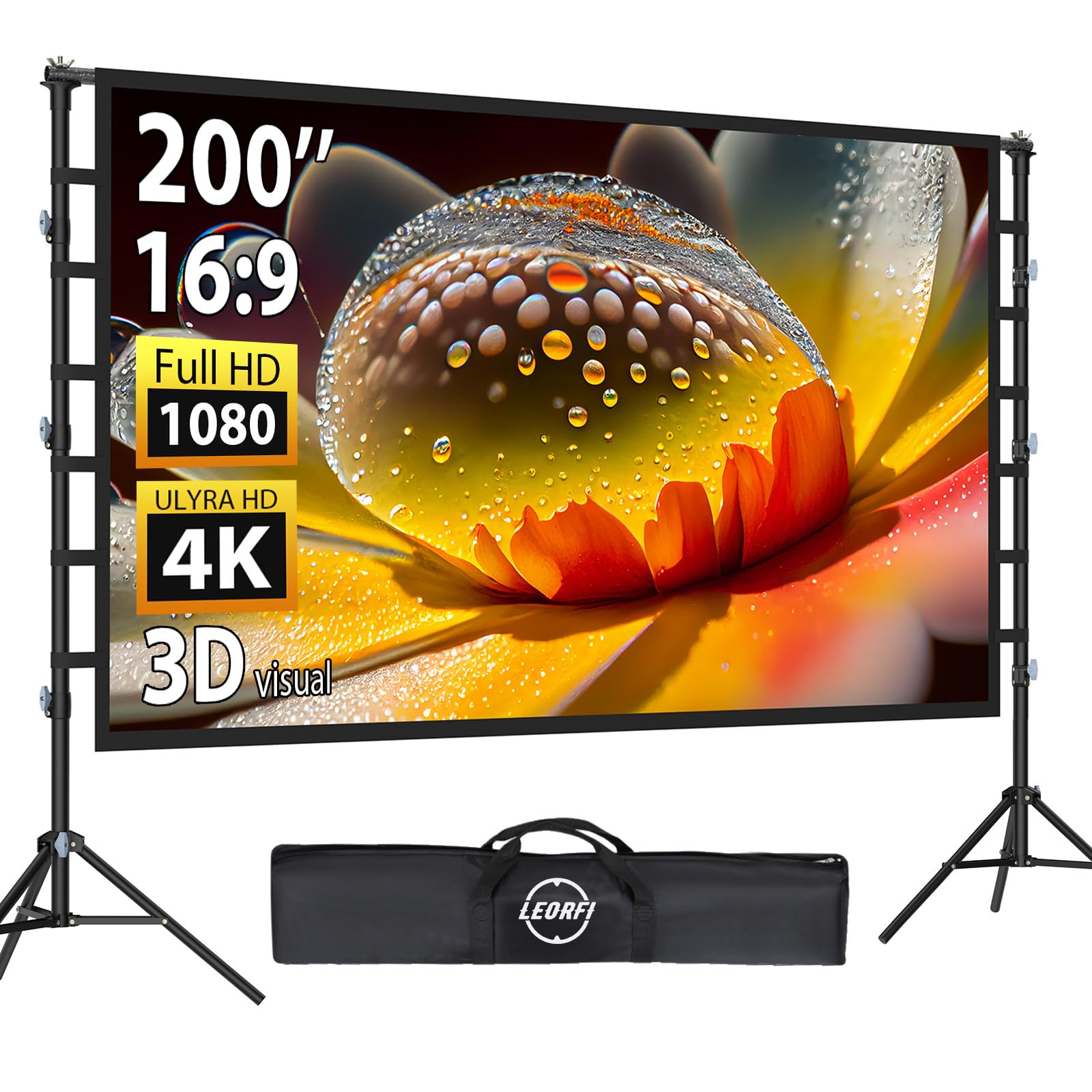Schermo di Proiezione 200 Pollici con Supporto