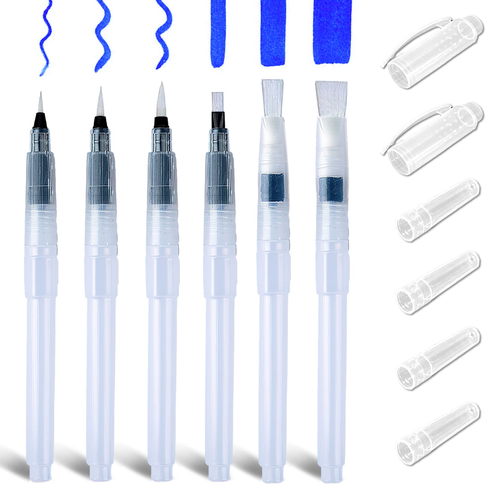 Pennelli Acquerello con Serbatoio Riempibile - 6 pezzi