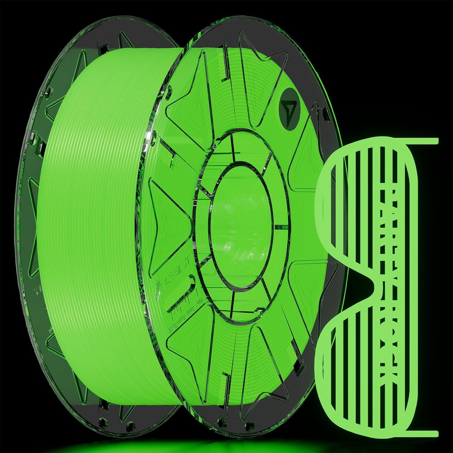 Creality Glow in the Dark PLA, filamento in PLA Hyper 1,75 mm, filamento ad alta velocità per stampanti 3D, 1 kg, verde