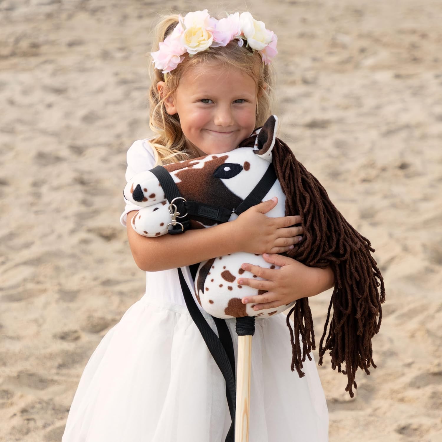 SKIPPI Hobby Horse Pezzato Sauro con Cavezza e Redini - immagine 2